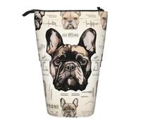KCGSDEGV I Love French Bulldog Prints, astuccio espandibile per penne scolastiche, trucchi e viaggi, per studenti e artisti
