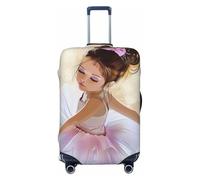 KCGSDEGV Little Ballerina - Copertura elastica per bagagli con cerniere invisibili, protezione universale per valigie da viaggio, viaggi d'affari, motivo: Little Ballerina, Nero , S(18-21inch suitcase