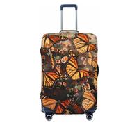 KCGSDEGV Monarch Butterflies Prints - Copertura elastica per bagagli con cerniere invisibili, protezione universale per viaggi, viaggi d'affari, Nero , L(25-28inch suitcase), Valigia