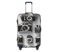 KCGSDEGV Retro Cool Camera Collection - Copertura elastica per bagagli con cerniere invisibili, protezione universale per viaggi, viaggi d'affari, Nero , M(22-24inch suitcase), Valigia