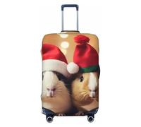 KCGSDEGV Simpatici animali domestici che indossano cappelli natalizi stampati, copertura elastica per bagagli con cerniere invisibili, protezione universale per viaggi, viaggi d'affari, Nero , M(22