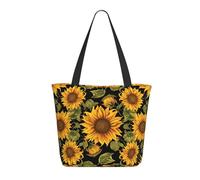KCGSDEGV Sunset Sea Surf Seascape Printing Tote Bag per le donne Borsa a tracolla grande leggera con cerniera per shopping, scuola, lavoro, viaggi, Motivo girasole., Taglia unica