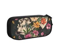 KCGSDEGV Thug Life - Astuccio portapenne con stampa floreale, per ragazze e ragazzi, grande capacità, astuccio per cancelleria, colore nero, Nero , Taglia unica, Zaino per la scuola