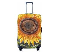 KCGSDEGV You are My Sunshine - Copribagagli elastico con cerniere invisibili, protezione universale per valigie da viaggio, viaggi d'affari, motivo: girasoli, Nero , L(25-28inch suitcase), Valigia
