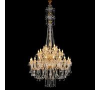 KCHENHS Grande Lampadario in Cristallo Dorato per Soffitti Alti