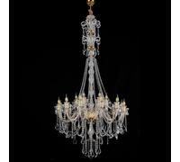 KCHENHS Grande Lampadario in Cristallo Dorato per Soffitti Alti