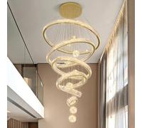 KCHENHS Lampadario a Spirale in Cristallo a Due Livelli per Soffitti Alti