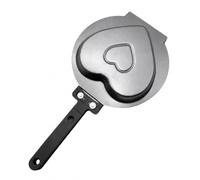 KCHFEVQ Padella Antiaderente Incernierata a Cuore in Acciaio al Carbonio con Manico in Bachelite per Pancake Uova E Toast Adatta per Induzione, Grigio