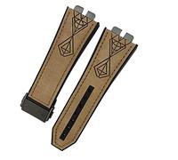 KCHSRKHXC 17 * 27mm Leather Rubber Silicone Watchband For Big Bang 42mm 441 440 Calfskin Quick Release Watch Strap