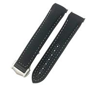 KCHSRKHXC 19mm 20mm 21mm 22mm Rubber Watchband Fit for Omega Planet Ocean Diver 300 Silicone Nylon Sports Watch Strap