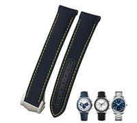 KCHSRKHXC 19mm 20mm 21mm Nylon Canvas Curved End Watchband Fit for Omega 300 AT150 Watch Strap (Color : Black Black, Size : 20mm Silver Clasp)