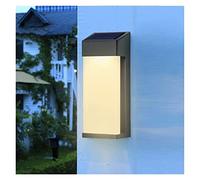 KCHSRKHXC 2 PZ Luci Solari Lampada Da Parete Esterna Impermeabile Rettangolo Nero Alluminio Acrilico Paralume LED Garden Villa Decorativa Lampada Da Parete Domestica Controllo