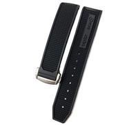 KCHSRKHXC 20/21/22mm Rubber Silicone Watchband Fit for watch Strap Stainless Steel Deployment Buckle