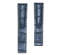 KCHSRKHXC 20 22mm Cow Leather Watch Strap for Monaco Series Men Quality Band Soft WatchBand for Wrist Bracelet (Color : with Silver Clasp, Size : 22mm)