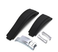 KCHSRKHXC 20 mm 21 mm per cinghia di orologio in gomma con fibbia d'argento e giunti ad arco cinghia d'oro