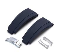 KCHSRKHXC 20 mm 21 mm per cinghia di orologio in gomma con fibbia d'argento e giunti ad arco cinghia d'oro