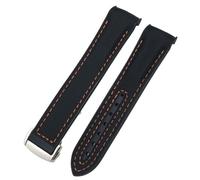 KCHSRKHXC 21 mm 22 mm estremità curva blu rosso tessuto ad alta densità Nylon Rubber Watch Band 19 mm 20 mm For Omega 300 Planet Ocean AT150 STRAP, 22mm, standard, Standard