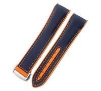 KCHSRKHXC 21 mm 22 mm estremità curva blu rosso tessuto ad alta densità Nylon Rubber Watch Band 19 mm 20 mm For Omega 300 Planet Ocean AT150 STRAP, 21mm, standard, Standard