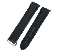 KCHSRKHXC 21 mm 22 mm estremità curva blu rosso tessuto ad alta densità Nylon Rubber Watch Band 19 mm 20 mm For Omega 300 Planet Ocean AT150 STRAP, 22mm, standard, Standard