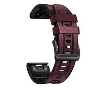 KCHSRKHXC 22 26mm Quickfit Smart Watch Straps For Fenix 7 7X 6 6X Pro 5X 5 Plus 3HR 9455 Leather+Silicone Wrist Watchbands Bracelet
