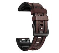 KCHSRKHXC 22 26mm Quickfit Smart Watch Straps For Fenix 7 7X 6 6X Pro 5X 5 Plus 3HR 9455 Leather+Silicone Wrist Watchbands Bracelet