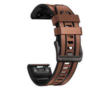 KCHSRKHXC 22 26mm Quickfit Smart Watch Straps For Fenix 7 7X 6 6X Pro 5X 5 Plus 3HR 9455 Leather+Silicone Wrist Watchbands Bracelet