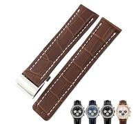 KCHSRKHXC 22 mm 24 mm Genuina in pelle cinghia di orologio morbido per Breitling Navitimer Avenger Watchbands in acciaio pieghevole con fibbia per fibbia braccialetti