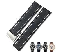 KCHSRKHXC 22 mm 24 mm Genuina in pelle cinghia di orologio morbido per Breitling Navitimer Avenger Watchbands in acciaio pieghevole con fibbia per fibbia braccialetti