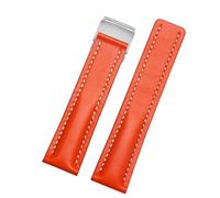 KCHSRKHXC 22mm 24mm Genuine Leather Strap Watch Band For Breitling mens watch cow leather bracelet with Deployment buckle