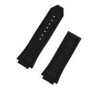KCHSRKHXC 29 * 19 mm in pelle in pelle in gomma silicone orologio da guardia cinghia compatibile con serie 30mm (colore: cinturino poroso nero, fibbia in argento taglia)