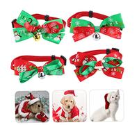 KCHSRKHXC 4 pezzi di colletto per animali domestici regolabili con campane colorate di Natale per cani per cani per abiti per le vacanze Accessorio festivo decorativo per cuccioli e cani