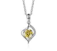 KCHSRKHXC Accessori 1 D Colore Blu/Rosa/Giallo Collane con Pendente in Moissanite per Donna Collana a Quattro Artigli per Donna - Compleanno di San Valentino