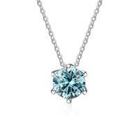 KCHSRKHXC Accessori Collana in Moissanite da 1 a 2 ct per Donna, collane con Diamanti Colore D Rosa/Blu/Verde, Gioielli per Compleanno, Anniversario, San Valentino