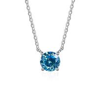 KCHSRKHXC Accessori Collana in moissanite da 1 ct per Donna Collane con Diamanti Rosso/Blu/Verde Collana con Pendente in moissanite di Colore D per Donna