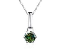 KCHSRKHXC Accessori Collane con Ciondolo in Moissanite a Taglio Rotondo da 1 a 2 D per Donna Collana a Sei Artigli per Donna - Compleanno di San Valentino