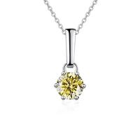 KCHSRKHXC Accessori da 1 a 2 Collane di Diamanti Moissanite per Donne, Collana di Diamanti Blu/Giallo/Rosa a Taglio Rotondo Colore D, Gioielli per Donne