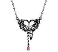 KCHSRKHXC Accessori per Collana di Gioielli con Ciondolo a Forma di Piuma di Rosa a Forma di Croce Nera di Halloween in Argento Sterling 925