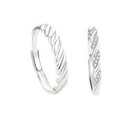 KCHSRKHXC Anelli da matrimonio Anelli personalizzati Coppia di nozze, anello regolabile per coppia Ssterling, rotondo con anelli cubi di zirconia per