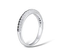 KCHSRKHXC Anelli per donne pietre in bianco e nero rotonde zirconia cubica squilli di gioielli