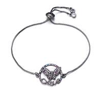 KCHSRKHXC bella lettera amore farfalla donna a catena regolabile zirconia cubica per donne amanti di gioielli