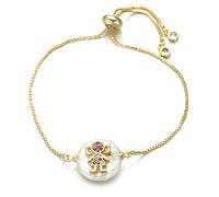 KCHSRKHXC Catena di cursore per la famiglia per ragazzi e ragazze Shell naturale zirconia cubica zirconia Women Fashion Jewelry