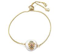 KCHSRKHXC Catena di cursore per la famiglia per ragazzi e ragazze Shell naturale zirconia cubica zirconia Women Fashion Jewelry