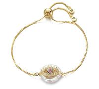 KCHSRKHXC Catena di cursore per la famiglia per ragazzi e ragazze Shell naturale zirconia cubica zirconia Women Fashion Jewelry