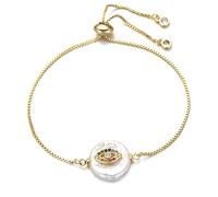 KCHSRKHXC Catena di cursore per la famiglia per ragazzi e ragazze Shell naturale zirconia cubica zirconia Women Fashion Jewelry