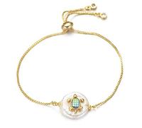 KCHSRKHXC Catena di cursore per la famiglia per ragazzi e ragazze Shell naturale zirconia cubica zirconia Women Fashion Jewelry