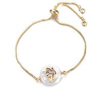 KCHSRKHXC Catena di cursore per la famiglia per ragazzi e ragazze Shell naturale zirconia cubica zirconia Women Fashion Jewelry