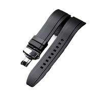 KCHSRKHXC Cingcio di chiusura a farfalla in gomma impermeabile 20 22 mm Bracciale silicone di silicone a rilascio nero verde nero da uomo, braccialetto