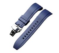 KCHSRKHXC Cingcio di chiusura a farfalla in gomma impermeabile 20 22 mm Bracciale silicone di silicone a rilascio nero verde nero da uomo, braccialetto