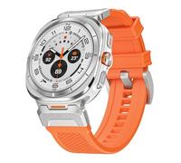KCHSRKHXC Cinghia di gomma per Galaxy Watch Ultra 47mm Sport Band Connector in acciaio inossidabile per Galaxy Watch 7 Ultra No Gaps Bracciale