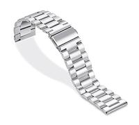 KCHSRKHXC Cinturino di ricambio per orologio in acciaio inox, con doppia fibbia a scatto, 3 tasche per perline, 20 mm, 22 mm, 20mm, Standard, Standard